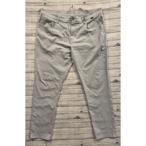 Travis Mathew Mens Golf Pant Sz 38x32 Light Gray Straight Leg Casual W FLAW